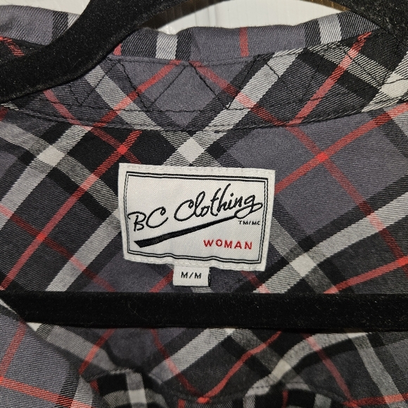 BC clothing oversized flannel top, cottage, western, Y2K, farmgirl, 90s, gingham - Picture 6 of 9